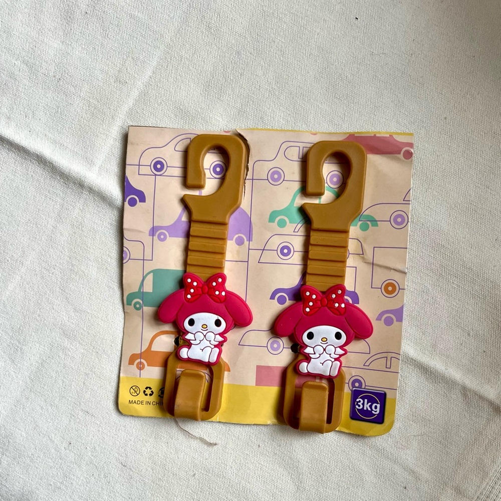 Cartoon Pink Bunny Car Hooks (Set of 2)